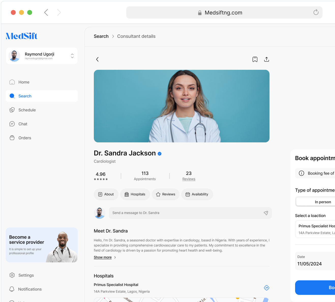 Patient desktop view